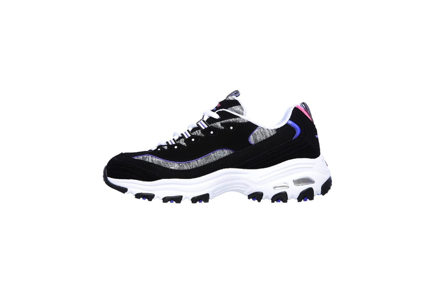 Skechers Women's D'Lites Sparkling Rain, Black/Purple