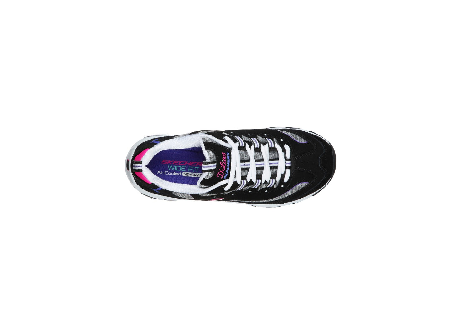 Skechers Women's D'Lites Sparkling Rain, Black/Purple
