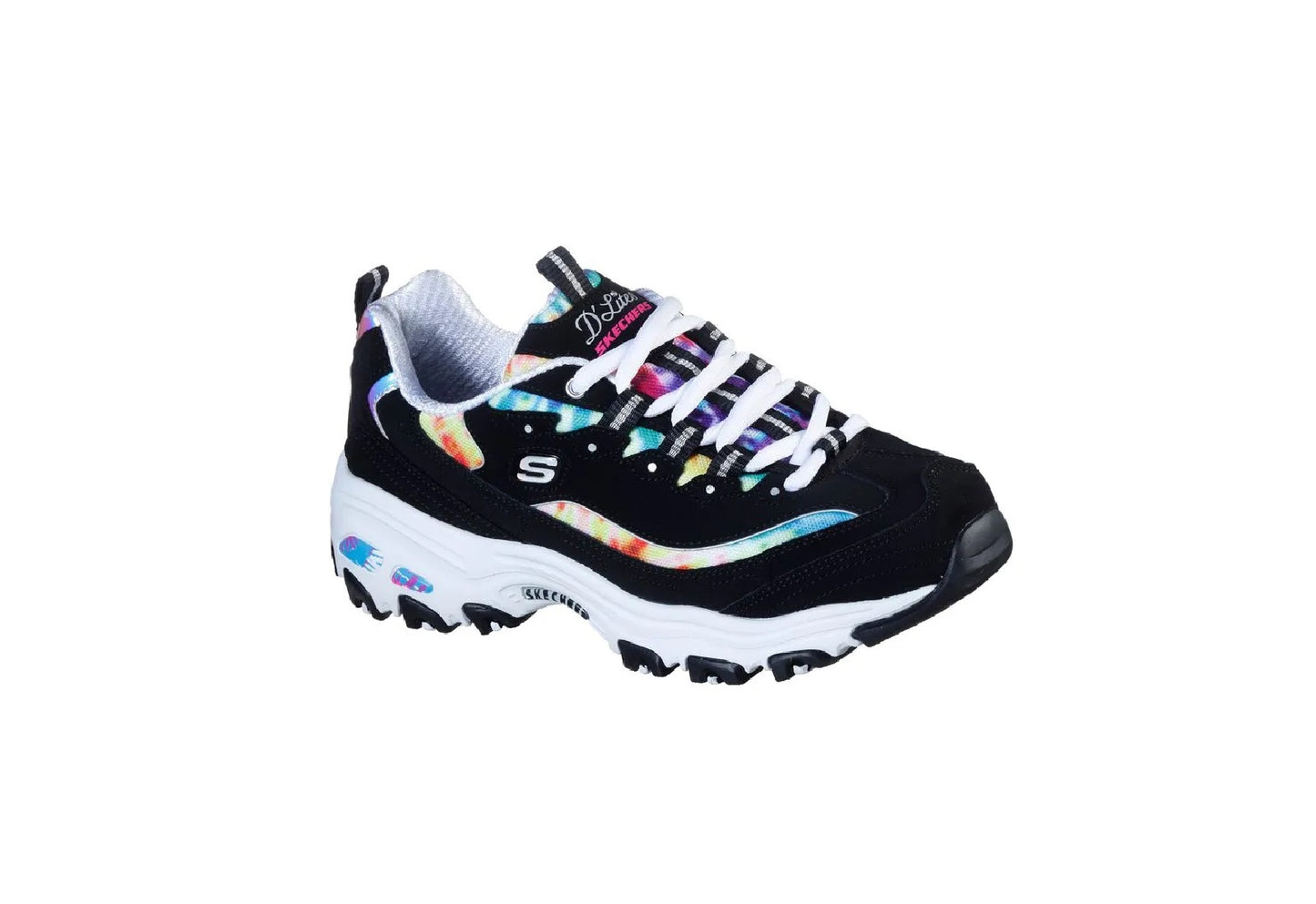 Skechers Women's D'Lites Summer Fiesta, Black/Multi