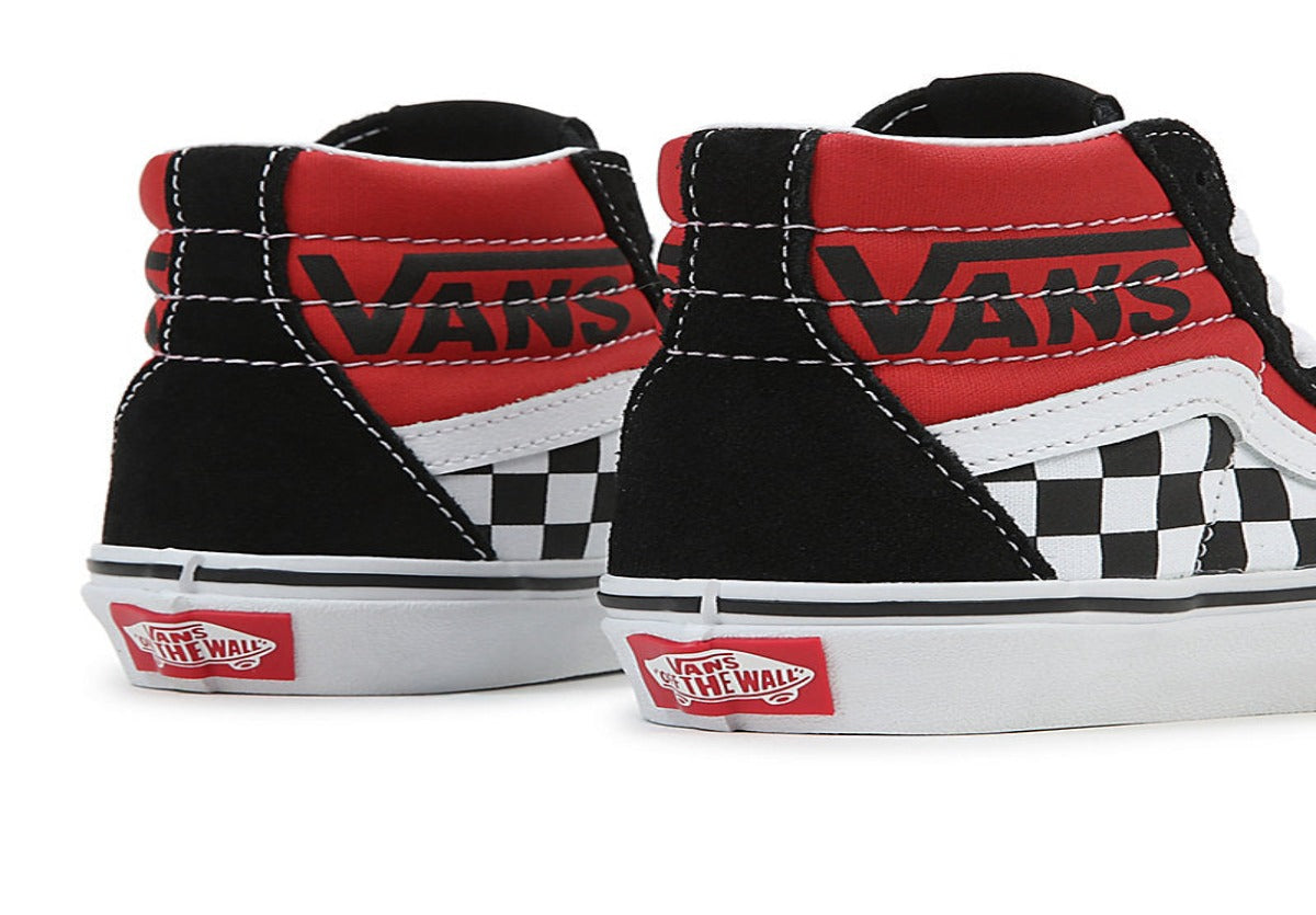 Vans Kids Sk8 Hi, Logo Black/Red (Kids)