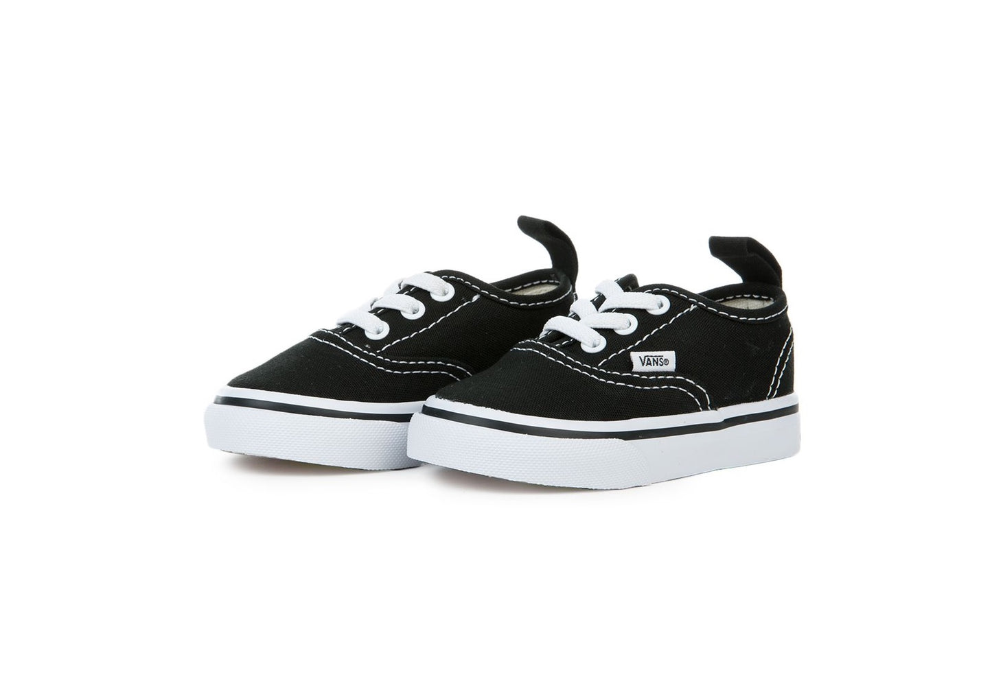 Vans Kids Authentic Elastic Lace, Black/True White (Toddler)