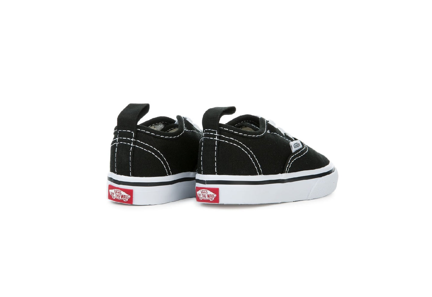 Vans Kids Authentic Elastic Lace, Black/True White (Toddler)