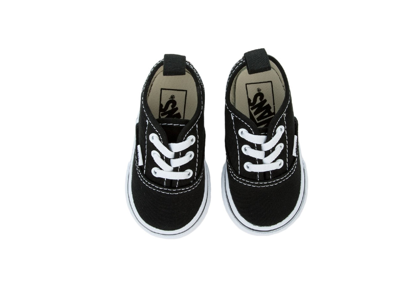 Vans Kids Authentic Elastic Lace, Black/True White (Toddler)