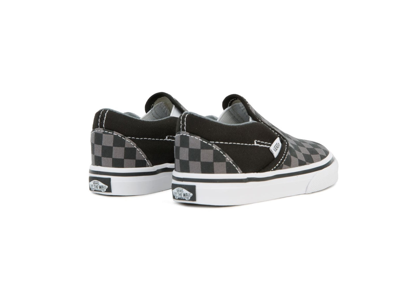 Vans Kids Classic Slip-On, Checkerboard Black/Pewter (Toddler)