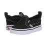 Vans Kids Slip-On V, Black/True White (Toddler)