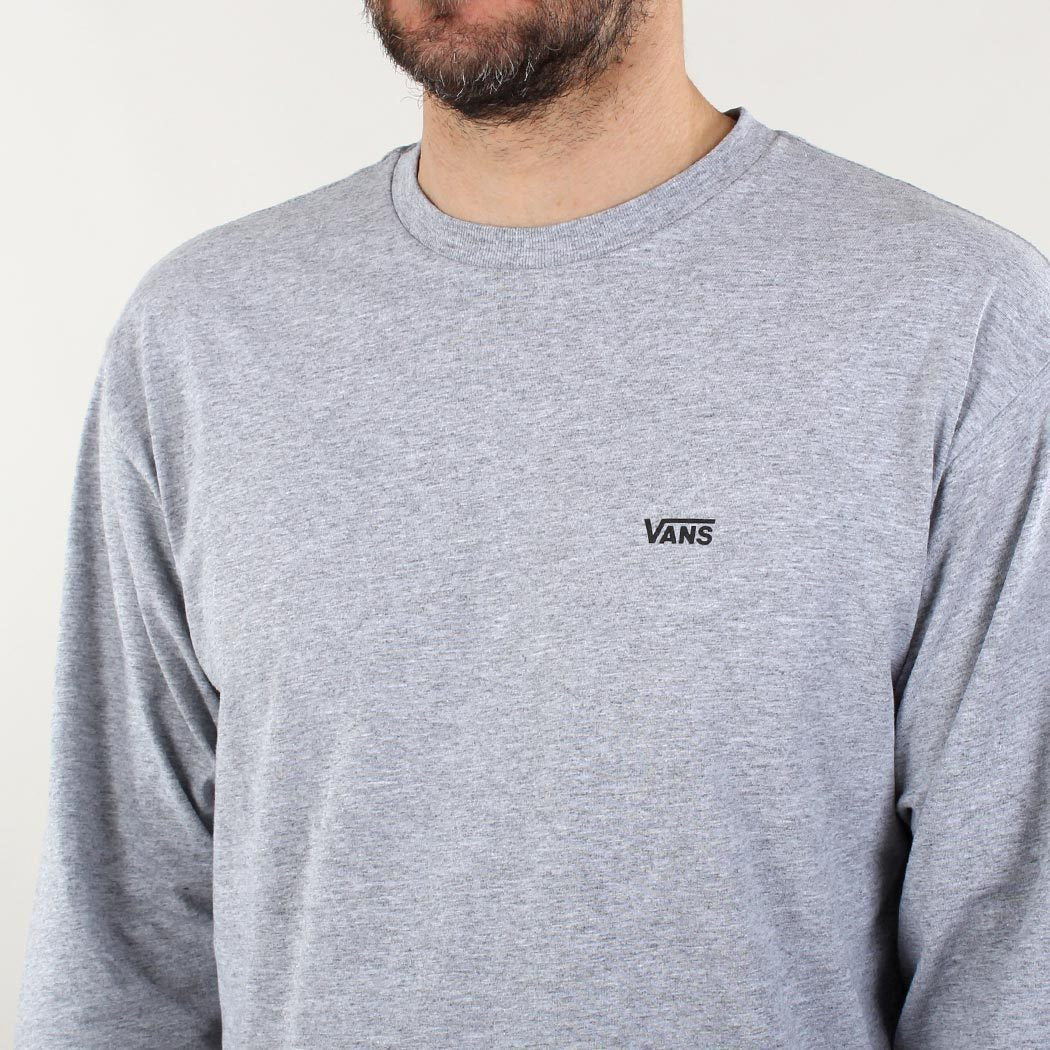 Vans Men Left Chest Hit Long Sleeve T-Shirt, Ash Heather