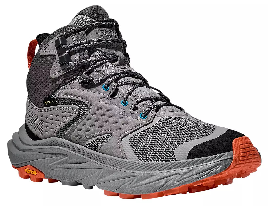 Hoka Men's Anacapa 2 Mid GTX Galactic Grey / Black Medium Width Hiking Boots