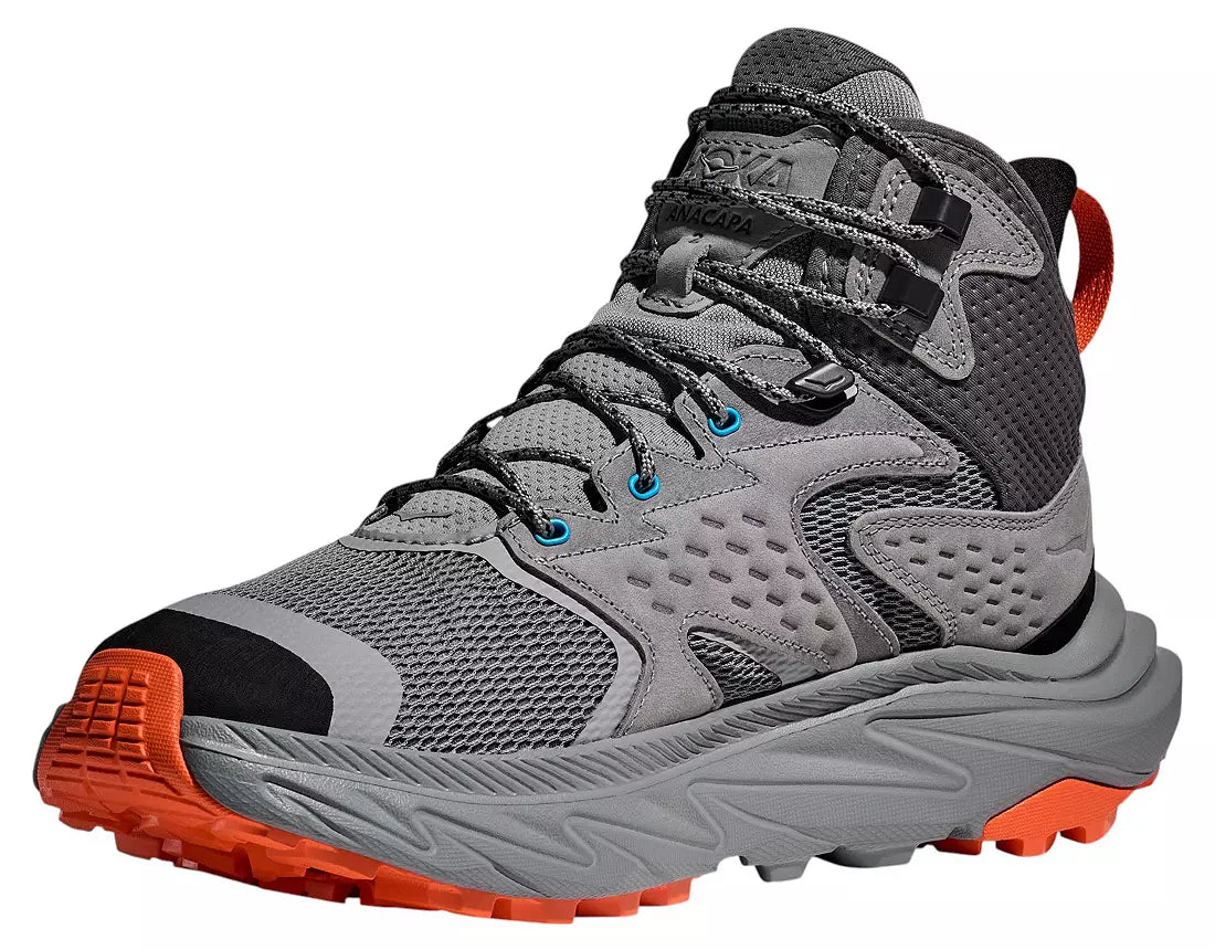 Hoka Men's Anacapa 2 Mid GTX Galactic Grey / Black Medium Width Hiking Boots