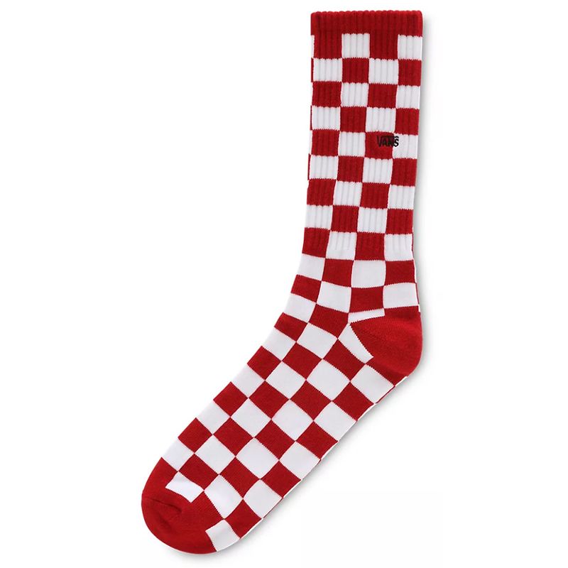 Vans Men's Crew Socks, Red/White Checkerboard