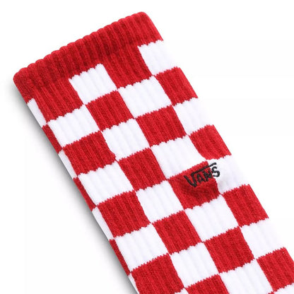 Vans Men's Crew Socks, Red/White Checkerboard