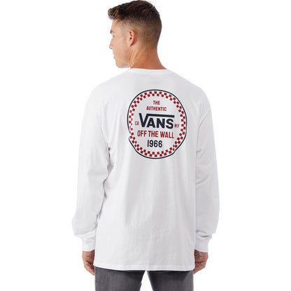 Vans Men's Long Sleeve T-Shirt, (Checker 66) White