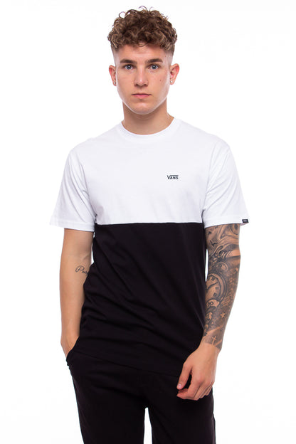 Vans Men's Short Sleeve Tee, (Colorblock) Black/White