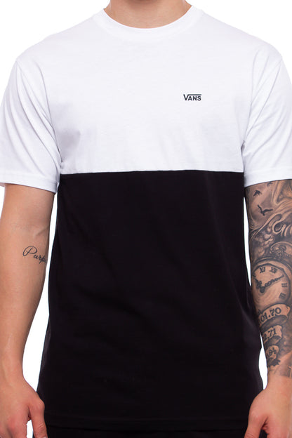 Vans Men's Short Sleeve Tee, (Colorblock) Black/White