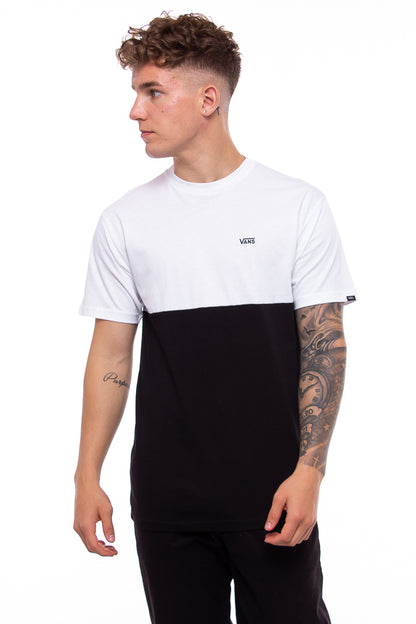 Vans Men's Short Sleeve Tee, (Colorblock) Black/White