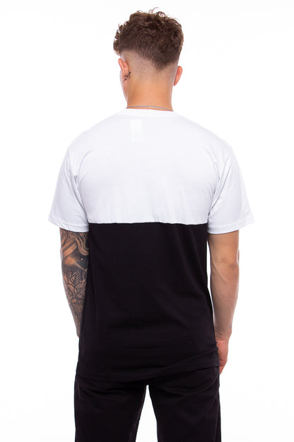 Vans Men's Short Sleeve Tee, (Colorblock) Black/White