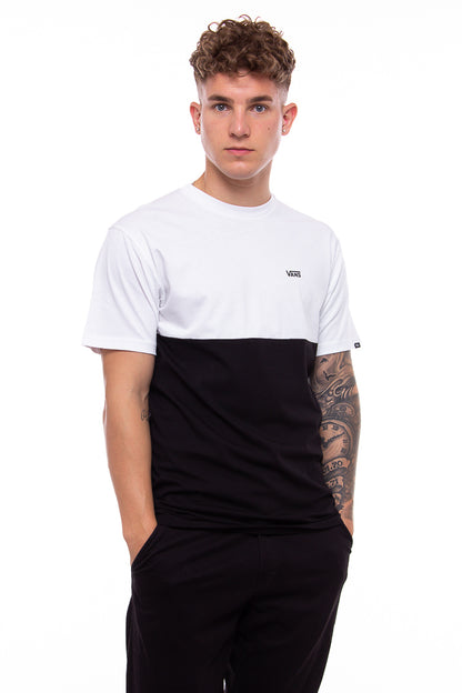 Vans Men's Short Sleeve Tee, (Colorblock) Black/White