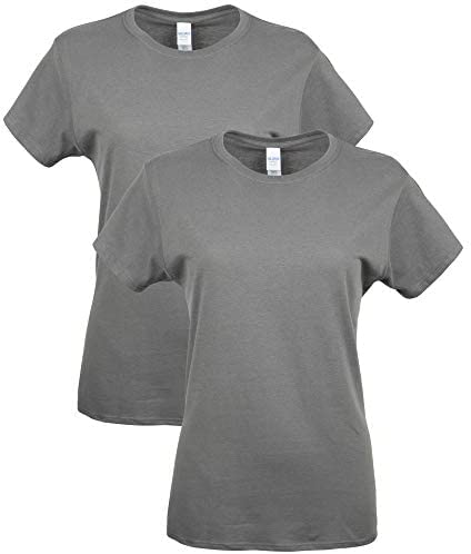 Gildan Women's (2 Pack) Softstyle Cotton T-Shirt, Style G64000l, Charcoal