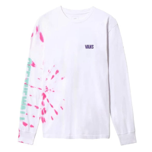 Vans Men's Long Sleeve T-Shirt, (Eyes Open) White/Tie Dye