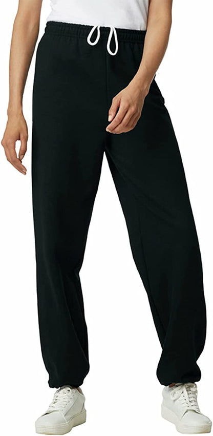 Gildan Adult Fleece Elastic Bottom Sweatpants, Style G18200, Black