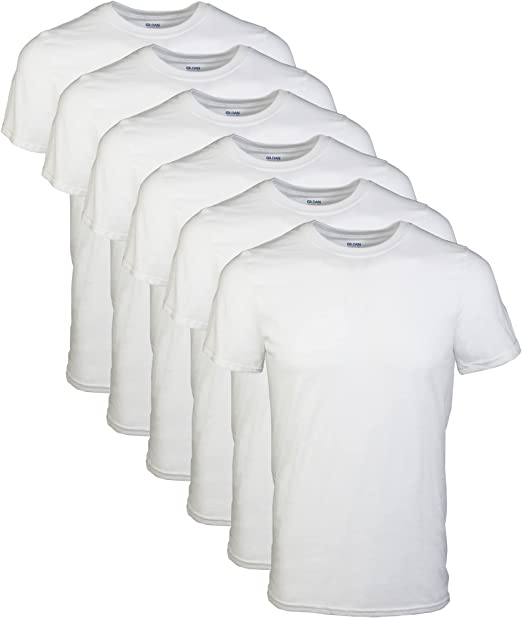 Gildan Men's Crew T-Shirts, (6-Pack) Multipack, Style G1100, White