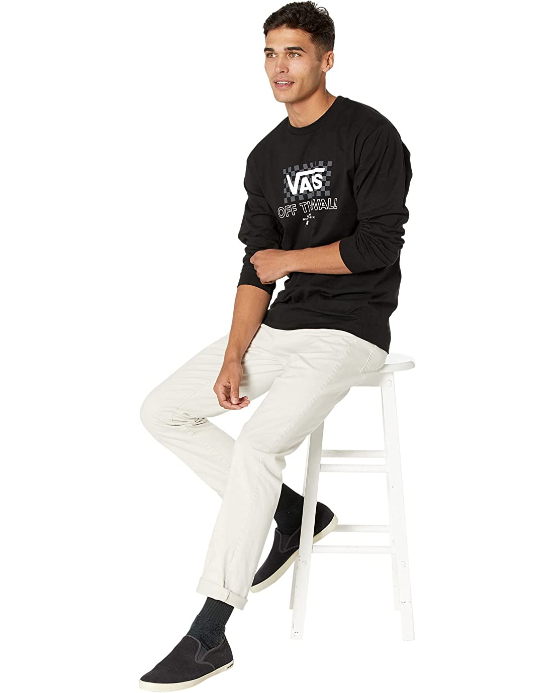 Vans Men's Long Sleeve (Checker DNA) Black