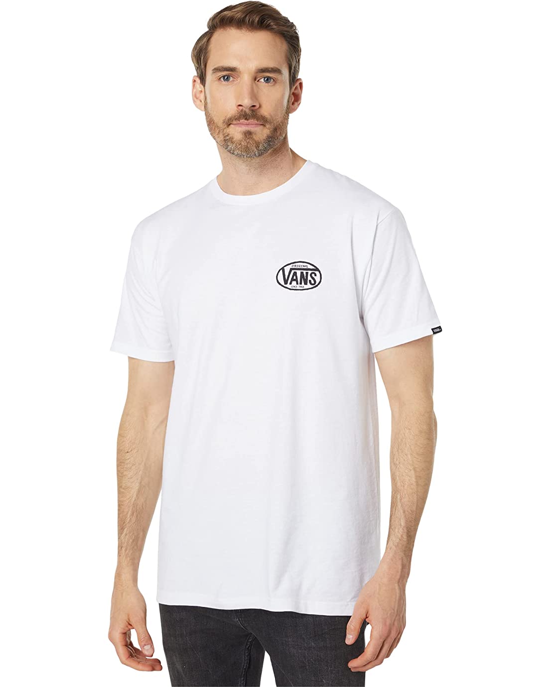 Vans Men's Classic Short Sleeve Tee, (Sketch Drop V) White