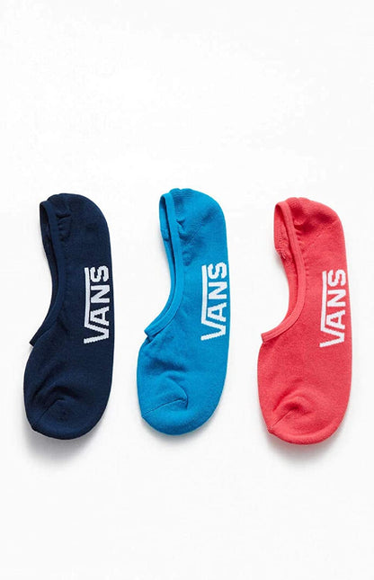 Vans Men's Classic Super No Show Socks 3 Pack, Multi Blue Jewel