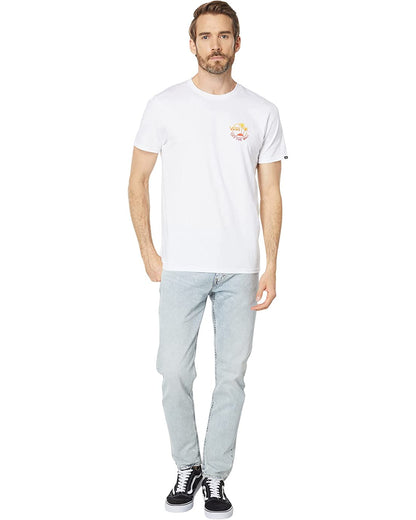 Vans Men's Short Sleeve Tee, (Dual Palm III) White/Dusty Rose