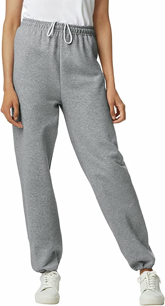 Gildan Adult Fleece Elastic Bottom Sweatpants, Style G18200, Sport Grey