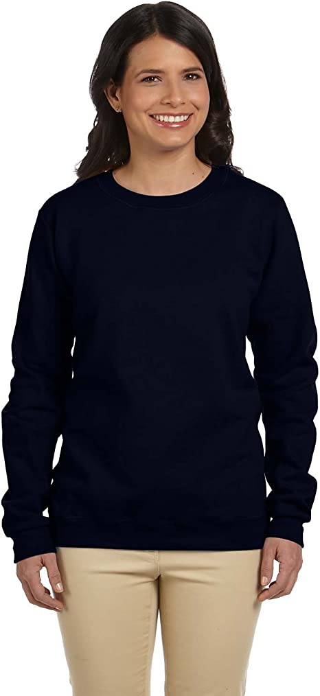 Gildan Women's Heavy Blend Fleece Crewneck Sweatshirt, Black