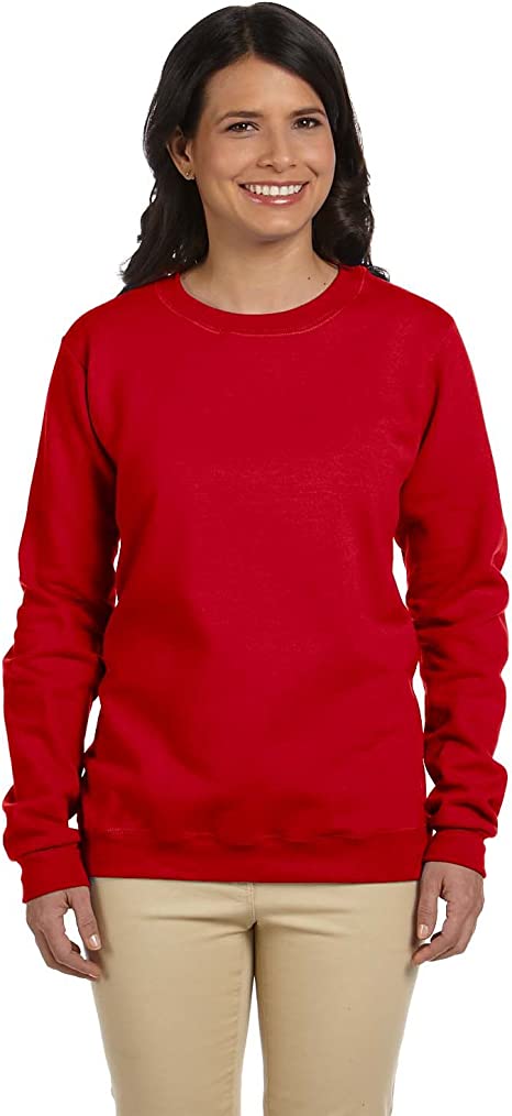 Gildan Women's Heavy Blend Fleece Crewneck Sweatshirt, Cherry Red