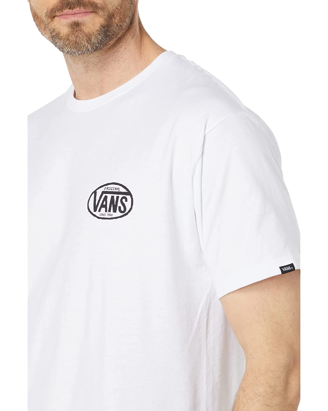 Vans Men's Classic Short Sleeve Tee, (Sketch Drop V) White