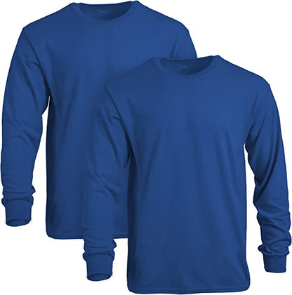 Gildan Adult DryBlend Long Sleeve T-Shirt, (2 pack) Style G8400, Royal