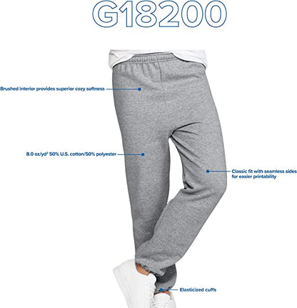 Gildan Adult Fleece Elastic Bottom Sweatpants, Style G18200, Sport Grey