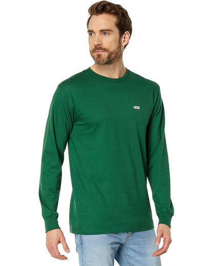 Vans Men's Left Chest Hit Long Sleeve Tee, Eden/White