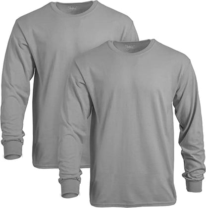 Gildan Adult DryBlend Long Sleeve T-Shirt, (2 pack) Style G8400, Sport Grey