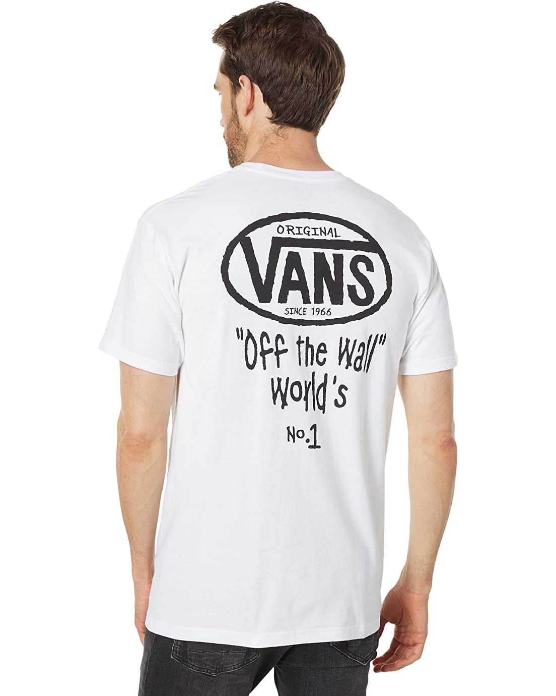 Vans Men's Classic Short Sleeve Tee, (Sketch Drop V) White