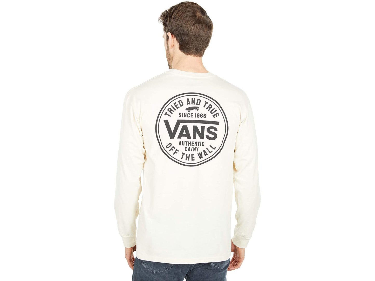 Vans Men's Long Sleeve Tee, (Tried and True) Seed Pearl