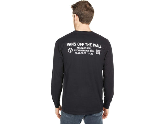 Vans Men's Long Sleeve Tee, (Quick Response) Black