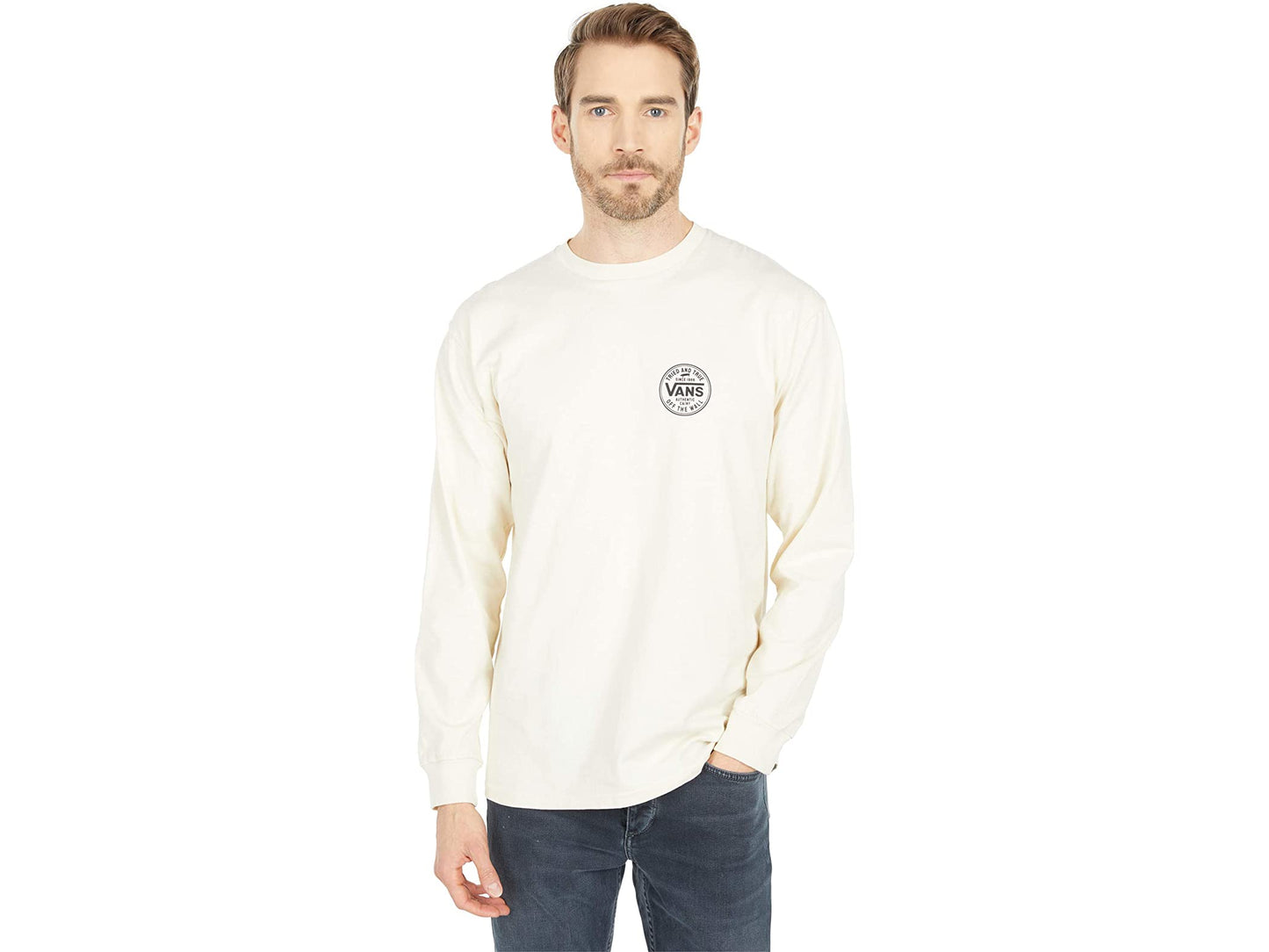 Vans Men's Long Sleeve Tee, (Tried and True) Seed Pearl