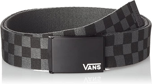 Vans Men's Long Deppster Belt, Black/Charcoal Checkerboard