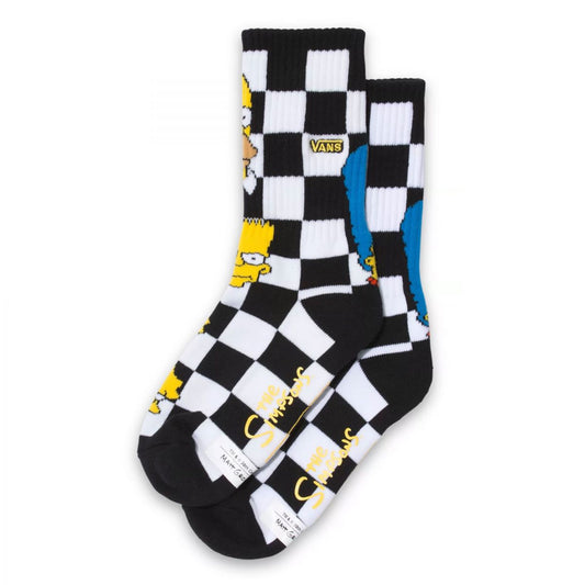 Vans Men's Crew Socks, (The Simpson) Black/White Checker