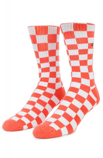 Vans Men's Crew Socks, Emberglow Checkerboard