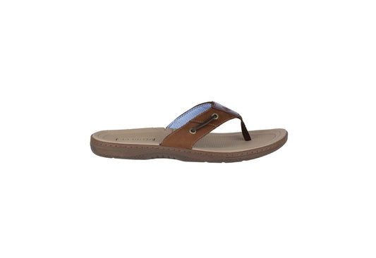 Sperry Men's Baitfish Thong Sandals, Brown/Buc/Brown