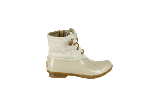 Sperry Women's Saltwater Chevron Quilted Boot, Ivory