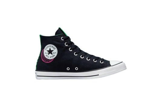 Converse Chuck Taylor All Star See Beyond High Top Canvas Sneaker, Black/Green/Prime Pink (Men)