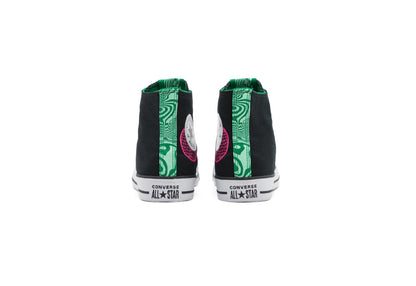 Converse Chuck Taylor All Star See Beyond High Top Canvas Sneaker, Black/Green/Prime Pink (Women)