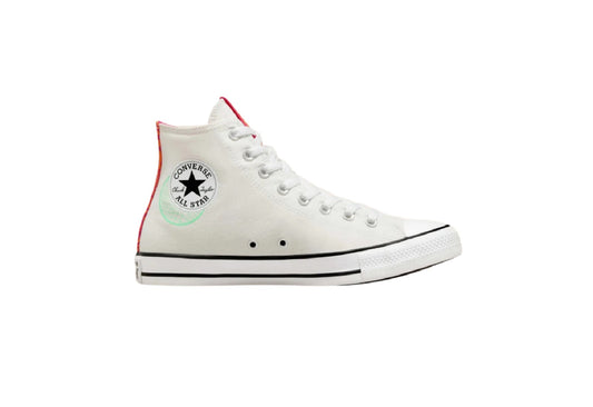 Converse Chuck Taylor All Star See Beyond High Top Canvas Sneaker, White/Prime Pink/Prism Green (Men)