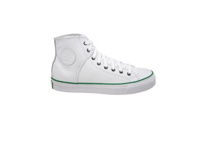 PF Flyers Bob Cousy High Top Sneakers, White/Green (Men)