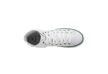 PF Flyers Bob Cousy High Top Sneakers, White/Green (Men)